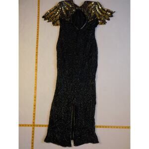 VTG Laurence Kazar Sequin Beaded Dress Eveningwear 80s 90s 100% Silk